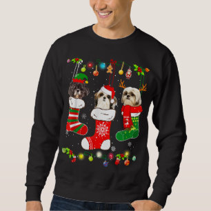 Funny Shih Tzu Dog Christmas Lights Puppy Dog Love Sweatshirt