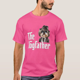 Funny Shih Tzu Dog Dad Design - The Dogfather T-Shirt