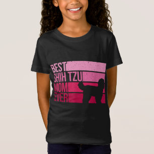 Funny Shih Tzu Mum Art For Women Girl Mother's Day T-Shirt
