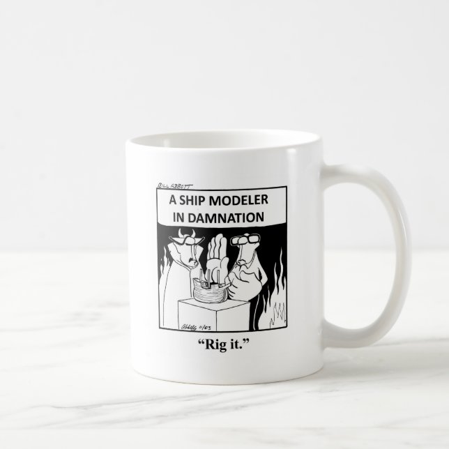 Funny Ship Model Cartoon Mug! Coffee Mug (Right)