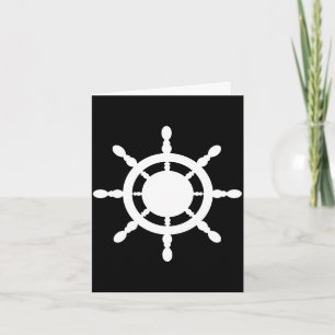 Funny ship wheel steering captains sailing boating card