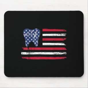 Funny Shirt 4th Of July Dental Dentist Tooth Docto Mouse Mat