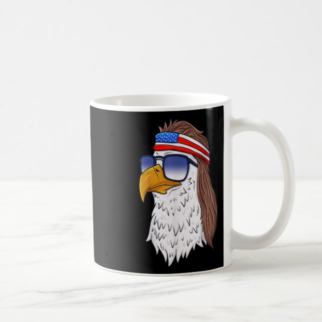 Funny Shirt American Bald Eagle Mullet 4th Of July Coffee Mug (Right)
