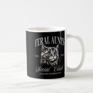 Funny Shirt Feral Aunt Social Club Cat Coffee Mug