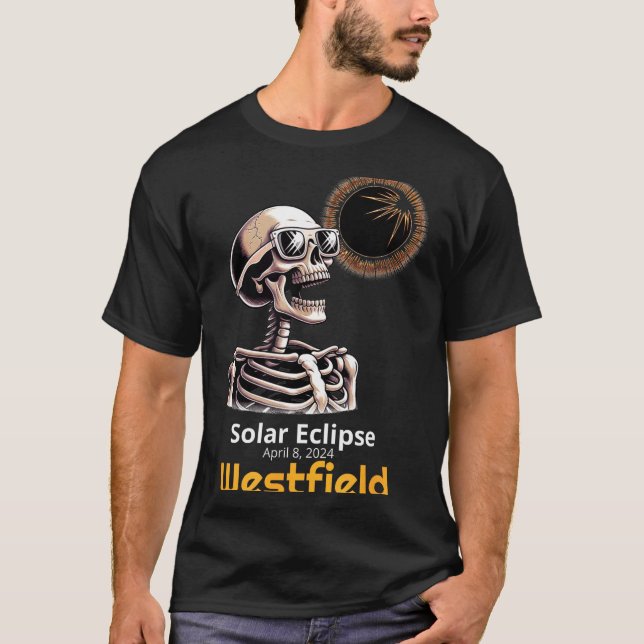 Funny Shirt Skeleton Solar Eclipse Westfield India (Front)