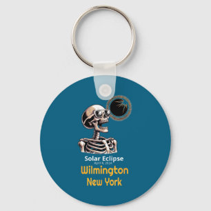 Funny Shirt Skeleton Solar Eclipse Wilmington York Key Ring