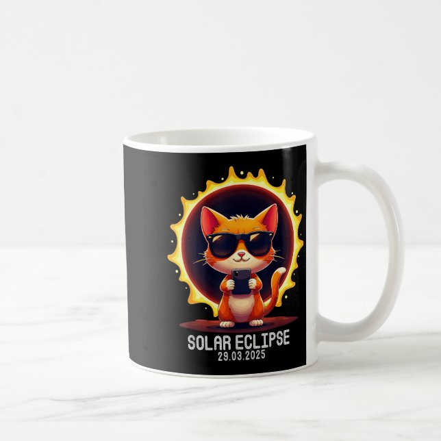 Funny Shirt Solar Eclipse 03 29 Cat Coffee Mug (Right)