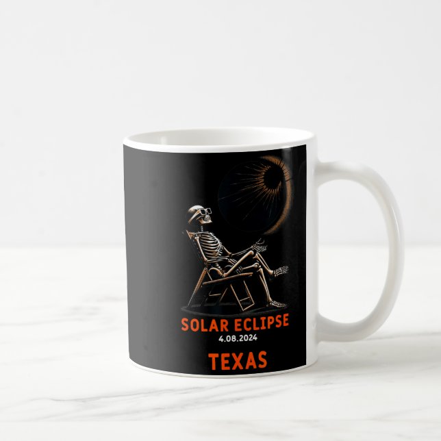 Funny Shirt Solar Eclipse Skeleton Texas Souvenir Coffee Mug (Right)