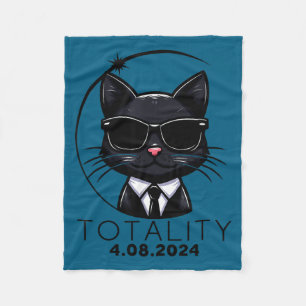 Funny Shirt Totality Solar Eclipse Cat Sunglasses Fleece Blanket