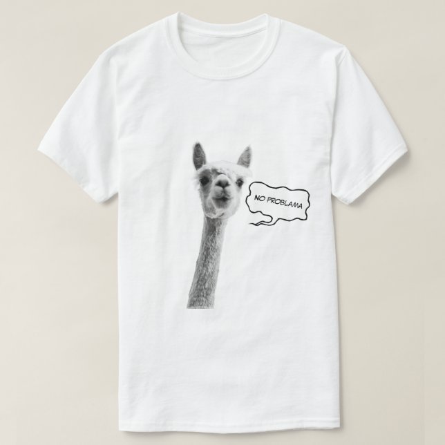 Funny shirt with lama and noproblama (Design Front)
