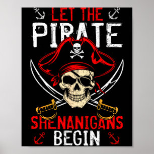 Funny shirts skeleton crossbones pirate poster