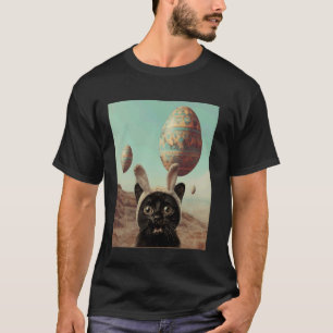 Funny Shock Cat UFO Meme Easter Eggs Cute Pet Love T-Shirt
