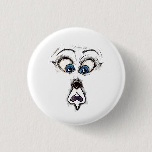 Funny Shocked Cartoon Face T-Shirt 3 Cm Round Badge