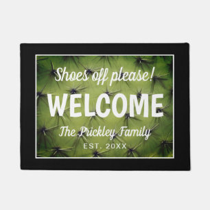 Funny shoes of please sign family welcome doormat