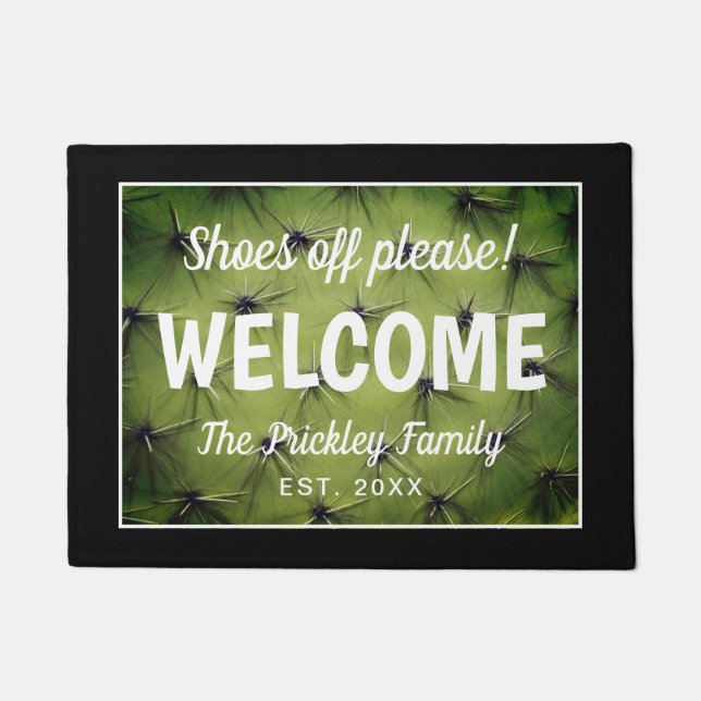 Funny shoes of please sign family welcome doormat (Front)