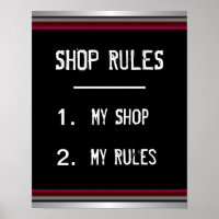 Funny Shop Rules Poster