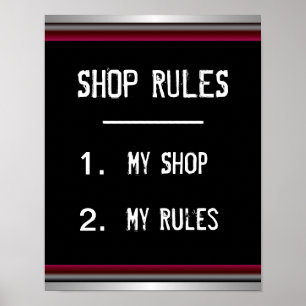 Funny Shop Rules Poster