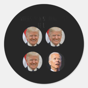 Funny Shopping Cart Trump Biden Election Meme Vote Classic Round Sticker