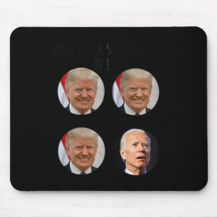 Funny Shopping Cart Trump Biden Election Meme Vote Mouse Mat