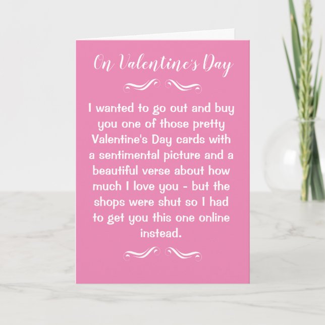Funny Shops Shut Lockdown Valentine's Day Card (Front)