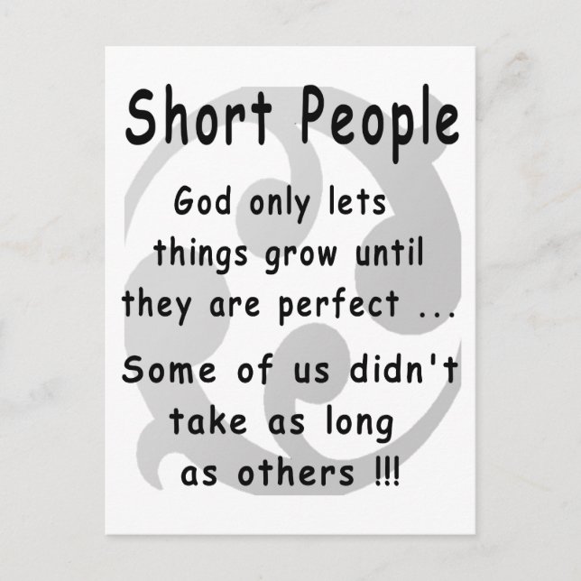 Funny Short People Revenge. Postcard (Front)