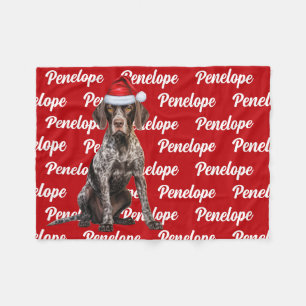 Funny Shorthair Pointer Dog Name Pattern Christmas Fleece Blanket