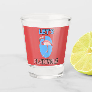 FUNNY! Shot Glass - Let's Flamingle - Flamingo