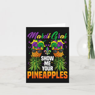 Funny Show Me Your Pineapples Jester Hat Swingers Card