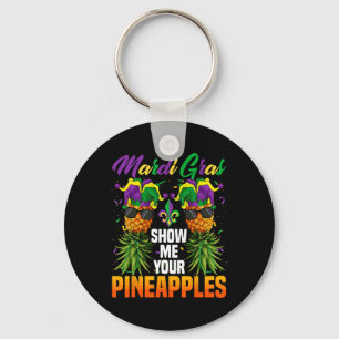 Funny Show Me Your Pineapples Jester Hat Swingers Key Ring