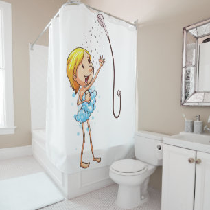 FUNNY SHOWER CURTAINS WITH BUBBLES
