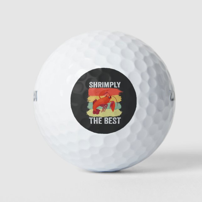 Funny Shrimp Shellfish Keep it Shrimple Fishing Golf Balls (Front)