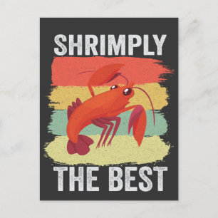 Funny Shrimp Shellfish Keep it Shrimple Fishing Invitation Postcard