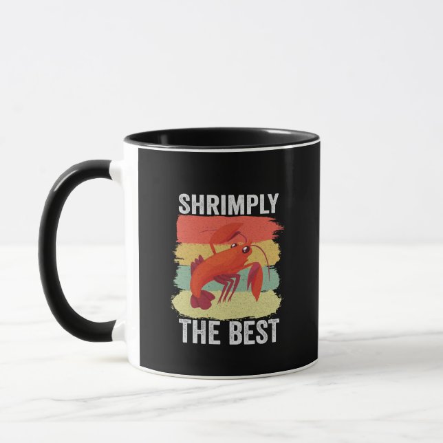 Funny Shrimp Shellfish Keep it Shrimple Fishing Mug (Left)