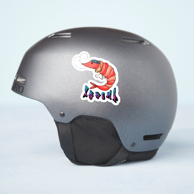 Funny Shrimp Sticker (Helmet Side)