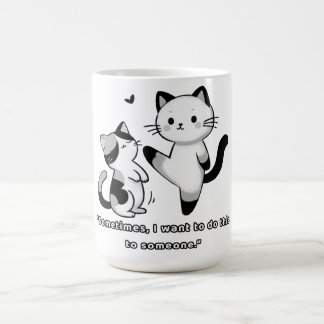 Funny Siamese Cat Kick Illustration Coffee Mug