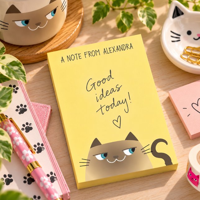 Funny Siamese Cat Sticky Notes Cute Kawaii (Creator Uploaded)