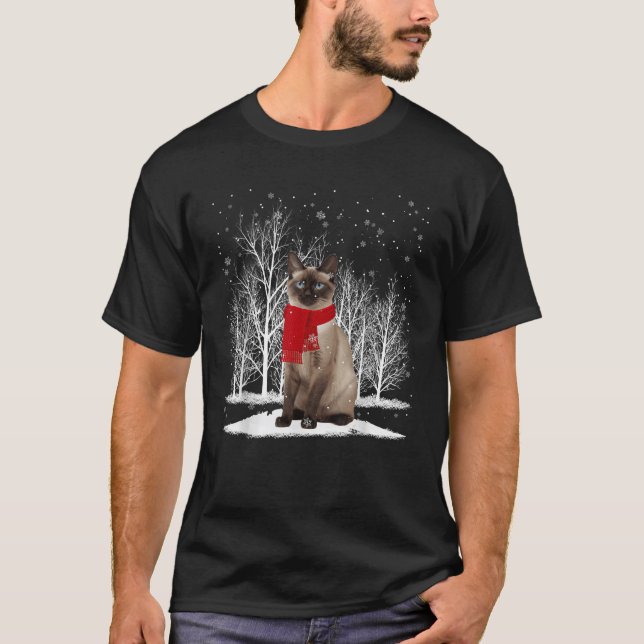 Funny Siamese Cat Wearing Ugly Christmas Sweater S (Front)