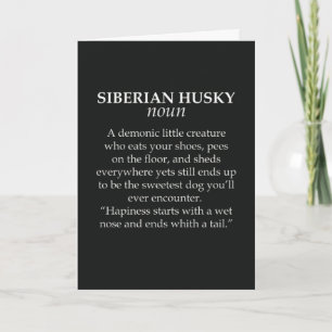 Funny Siberian Husky Cards Black And White Dog Pet