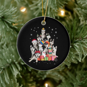 Funny Siberian Husky Christmas Tree Pet Dog Lover  Ceramic Tree Decoration