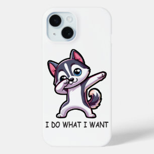 Funny Siberian Husky Dog iPhone 15 Case