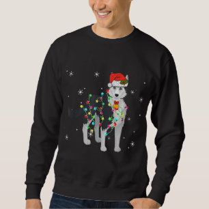 Funny Siberian Husky Dog Christmas Lights Puppy Do Sweatshirt