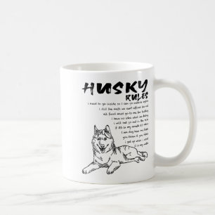 Funny Siberian Husky Dog Hand Drawn Art Men Women  Coffee Mug