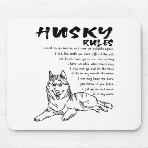 Funny Siberian Husky Dog Hand Drawn Art Men Women Mouse Mat