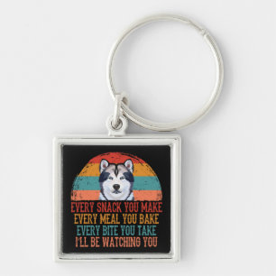 Funny Siberian Husky Dog Key Ring