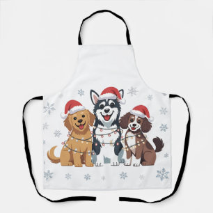 Funny Siberian Husky Dog Lover Christmas Tree Apron