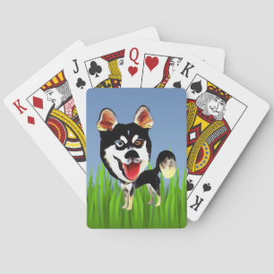 Funny Siberian Husky Dog Playing Cards