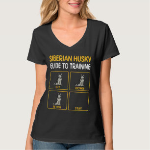 Funny Siberian Husky Guide To Training Dog Obedien T-Shirt