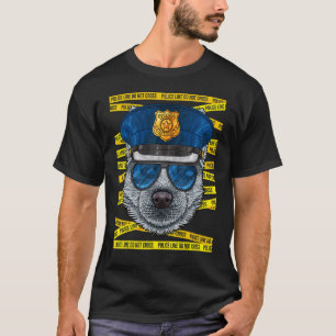 Funny Siberian Husky Police Officer Policeman Pol T-Shirt