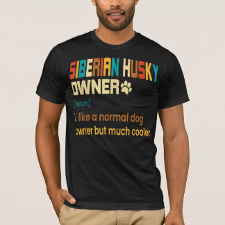 Funny Siberian Husky Vintage Retro Dog Mum Dad T-Shirt