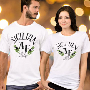 Funny "Sicilian AF - Deal With It" Heritage Tri-Blend Shirt